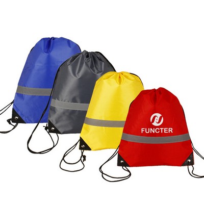Reflective Drawstring Pocket Drawstring Backpack
