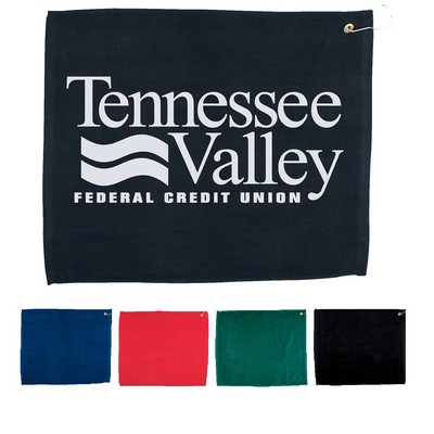 15" X 18" Hemmed Golf Towel with Grommet And Hook